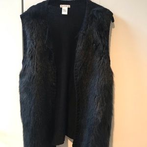 Black Furry Vest
